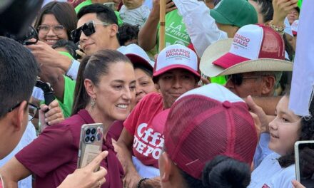 Claudia Sheinbaum rremete contra Fox en visita a Guanajuato