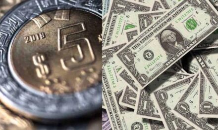 Peso continúa a la baja; cotiza a 18.92 por dólar