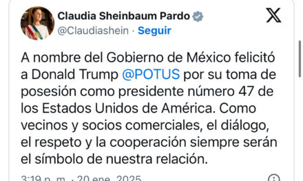 Sheinbaum felicita a Trump pero pide una relación de respeto y colaboración