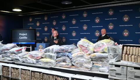 Policía de Toronto hace decomiso histórico de cocaína: 835 kg del CJNT