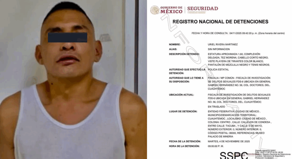 Es trasladado al Reclusorio Norte el hombre que acosó sexualmente a la Presidenta Sheinbaum