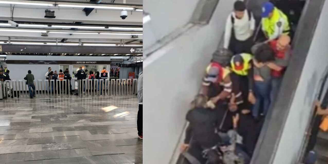 Colapsan escaleras eléctricas en la estación Ciudad Deportiva del Metro CDMX
