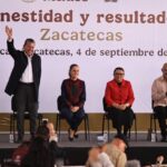 DAVID MONREAL RECIBE A CLAUDIA SHEINBAUM EN ZACATECAS; MÁS DE 15 MIL PERSONAS ACOMPAÑAN SU GIRA POR EL SEGUNDO INFORME